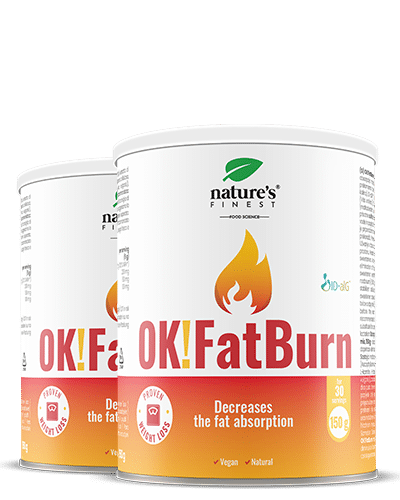 OK!FatBurn 1+1 , Inhibidor De Carbohidratos Y Grasas , Mejor Quemador De Grasa Natural , Elimina La Grasa Abdominal , 400g