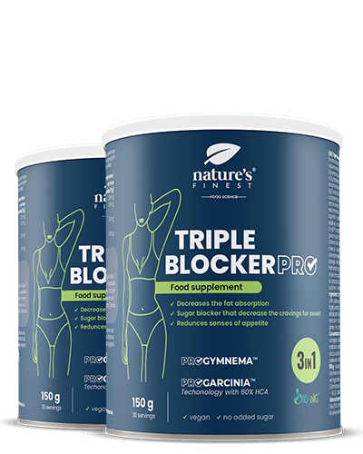 Triple Blocker Pro 1+1 , Bloqueador De Carbohidratos , Bloqueador De Azúcar , Quemador De Grasa , Gymnema Sylvestre , HCA , 300g