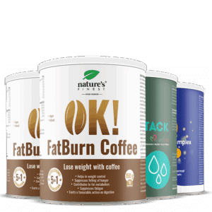 2x OK!FatBurn Coffee + Detox Aqua Attack + Golden Q10 paquete