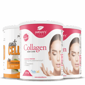 2x Colágeno SkinCare + Anti Cellulite peeling de café paquete