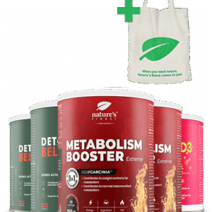 2x Detox Belly Burn + 2x Metabolism Booster Extreme + Vitamin D3 + Vitamin C + NF bag paquete